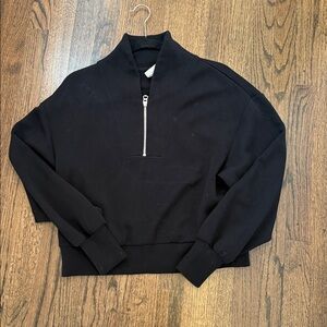 Varley Black Davidson Sweat Long Sleeve Half Zip Sweatshirt Small VGUC